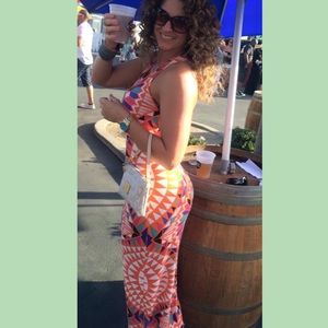 Colorful maxi summer dress.